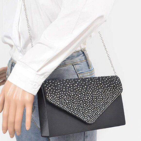 Rhinestone Satin Party Clutch